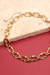 EXQUISITE  HAMMERED LINK HANDMADE CHAIN NECKLACE | 25N305