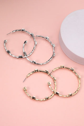 STONE DECO HOOP EARRING | 31E21226