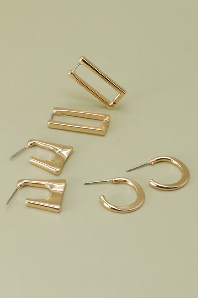 GEO MINI TRIO HOOP EARRING SET | 60E1009302