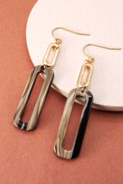 ACRYLIC METAL MIX LINK  EARRINGS | 31E21623