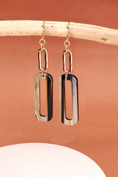 ACRYLIC METAL MIX LINK  EARRINGS | 31E21623