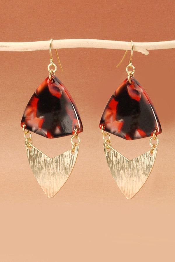 GEO ACRYLIC METAL MIX EARRINGS | 31E21626