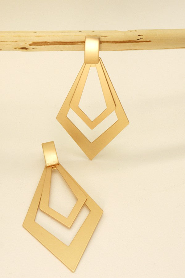 DOUBLE DIAMOND SHAPE DROP EARRINGS | 31E21556