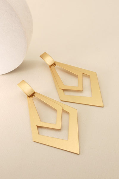 DOUBLE DIAMOND SHAPE DROP EARRINGS | 31E21556