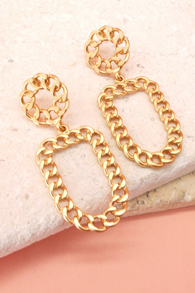 GEO CHAIN LINK POST DROP EARRINGS | 31E21768