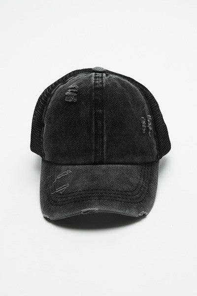 PREMIUM DISTRESS MESH BACK BASEBALL CAP | 40HW700