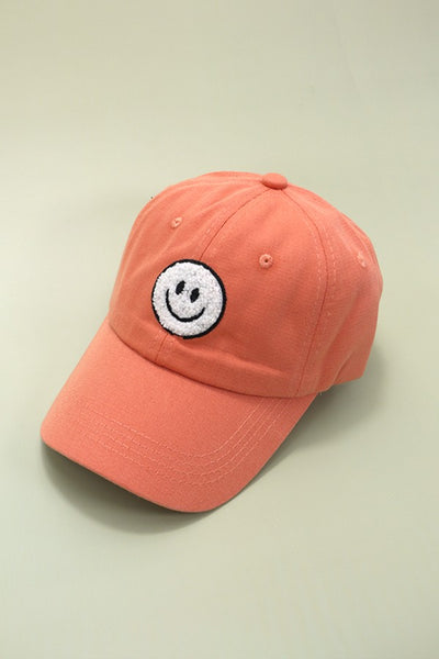 WASHED SHERPA HAPPY FACE BASEBALL CAP 40HW703