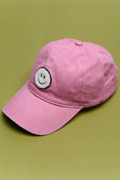 WASHED SHERPA HAPPY FACE BASEBALL CAP 40HW703