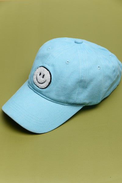 WASHED SHERPA HAPPY FACE BASEBALL CAP 40HW703