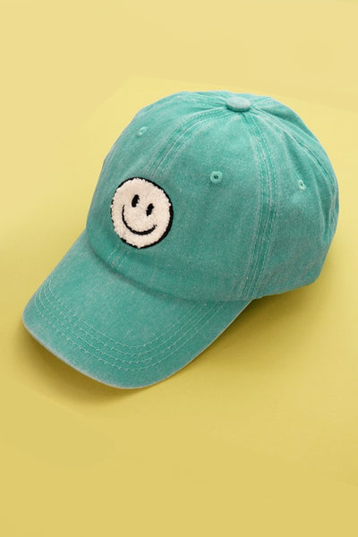 WASHED SHERPA HAPPY FACE BASEBALL CAP 40HW703