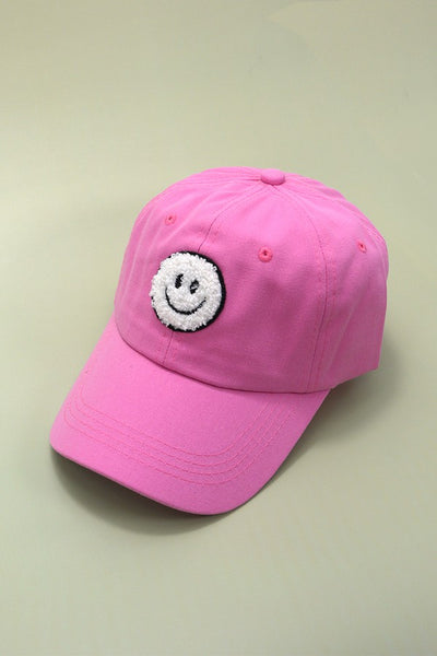 WASHED SHERPA HAPPY FACE BASEBALL CAP 40HW703