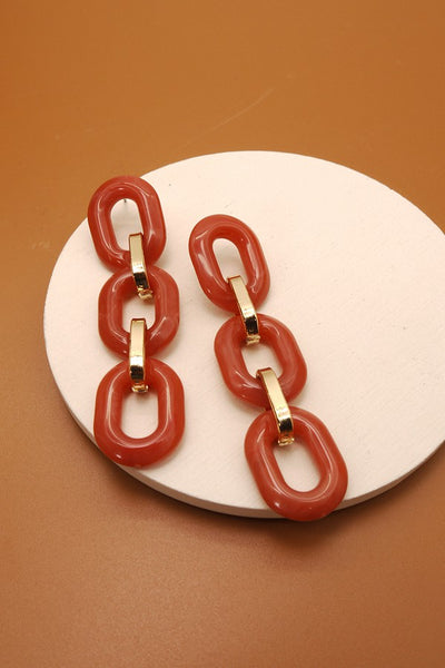 CORAL LINK DROP EARRINGS | 31E21691