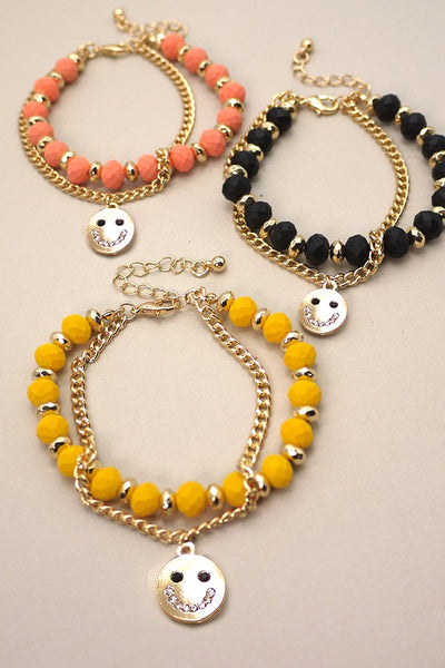 FACET BEADED SMILE PENDANT BRACELET | 31B21120