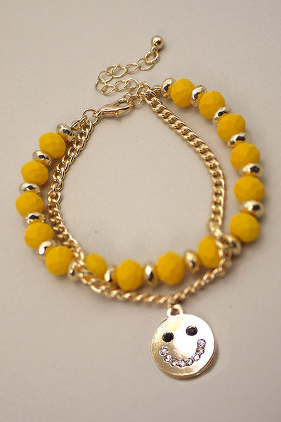 FACET BEADED SMILE PENDANT BRACELET | 31B21120