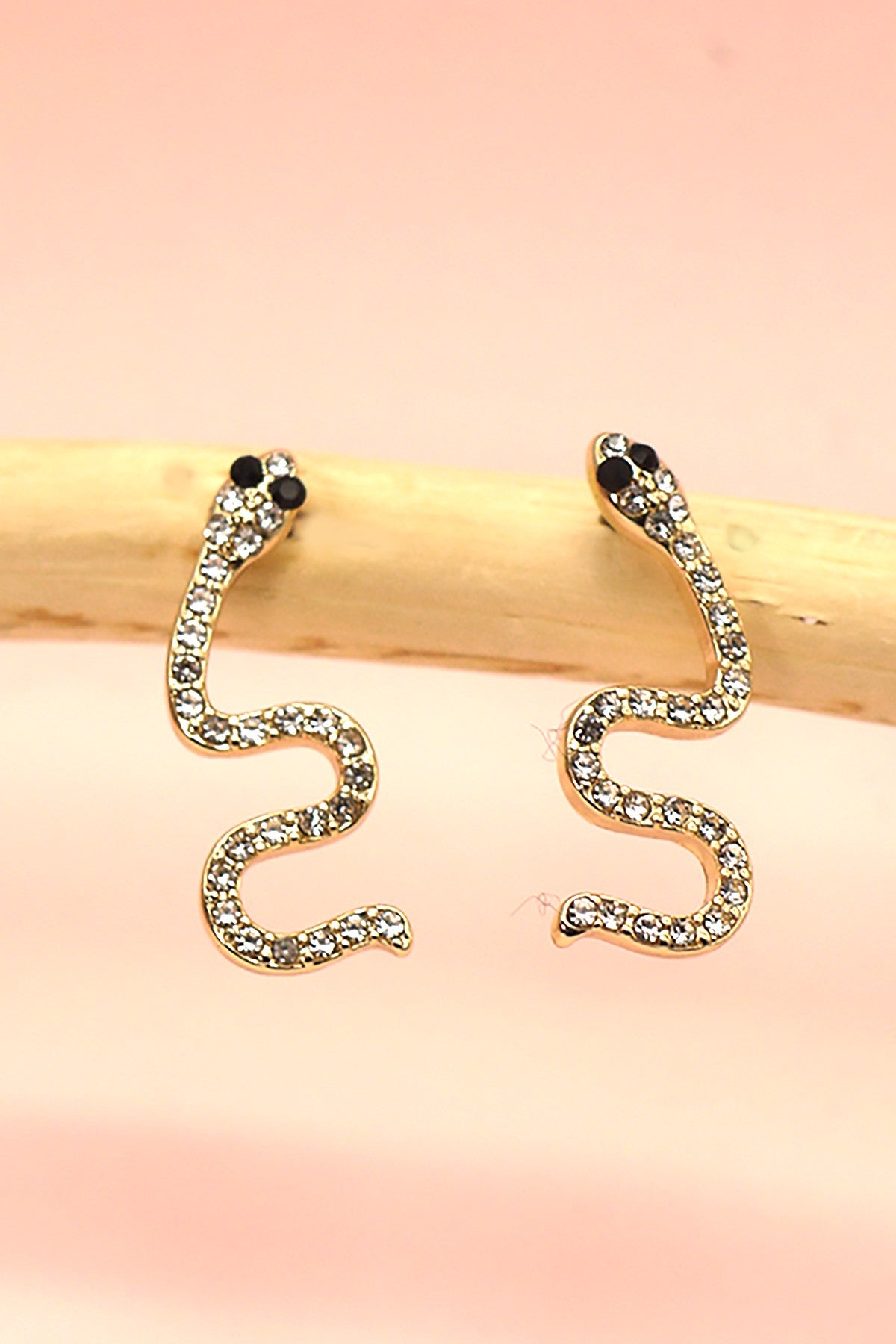 RHINESTONE SNAKE STUD EARRINGS | 31E22042