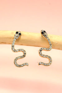 RHINESTONE SNAKE STUD EARRINGS | 31E22042