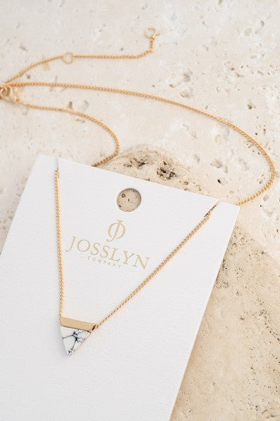 CLASSIC MINI TRIANGLE NATURAL STONE NECKLACE | 470118698