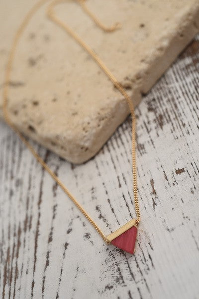 CLASSIC MINI TRIANGLE NATURAL STONE NECKLACE | 470118698