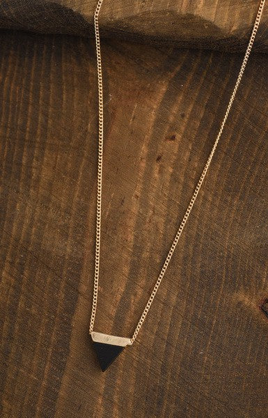 CLASSIC MINI TRIANGLE NATURAL STONE NECKLACE | 470118698