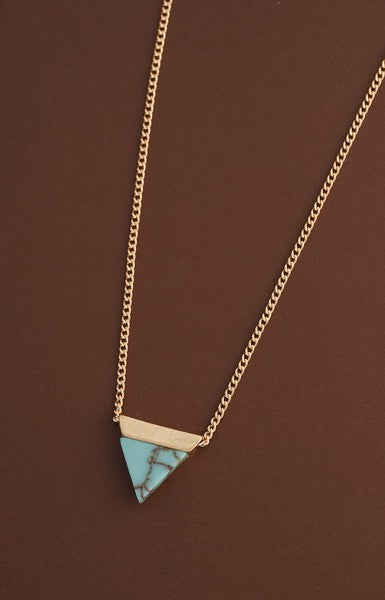 CLASSIC MINI TRIANGLE NATURAL STONE NECKLACE | 470118698