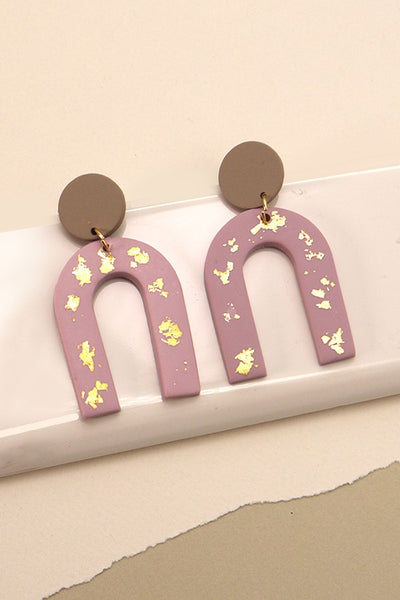 GOLD FOIL U SHAPE DROP EARRINGS | 40E217