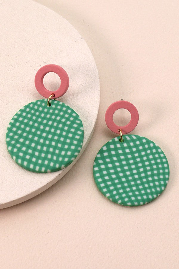 COLORFUL PRINT POLYMER EARRINGS| 40E215