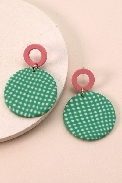 COLORFUL PRINT POLYMER EARRINGS| 40E215