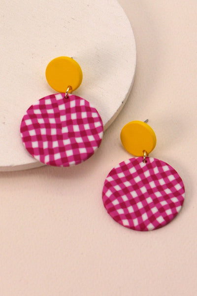 COLORFUL PRINT POLYMER EARRINGS| 40E215