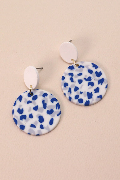 COLORFUL PRINT POLYMER EARRINGS| 40E215