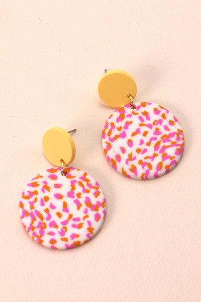 COLORFUL PRINT POLYMER EARRINGS| 40E215