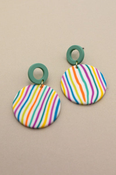 COLORFUL PRINT POLYMER EARRINGS| 40E215