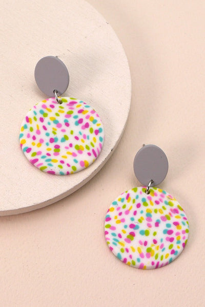 COLORFUL PRINT POLYMER EARRINGS| 40E215