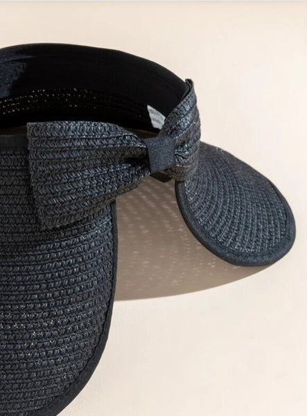 FOLDABLE WIDE BRIM BOW VISOR SUN HATS | 40HW600