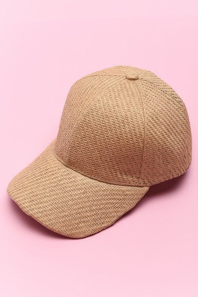 SUMMER WOVEN STRAW BASE BALL CAP  40HW604