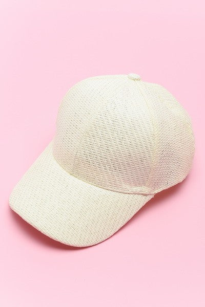 SUMMER WOVEN STRAW BASE BALL CAP  40HW604