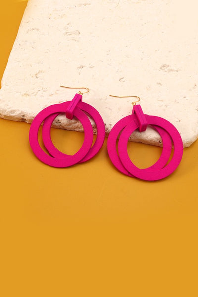 DOUBLE WOODEN HOOP EARRINGS | 31E21893