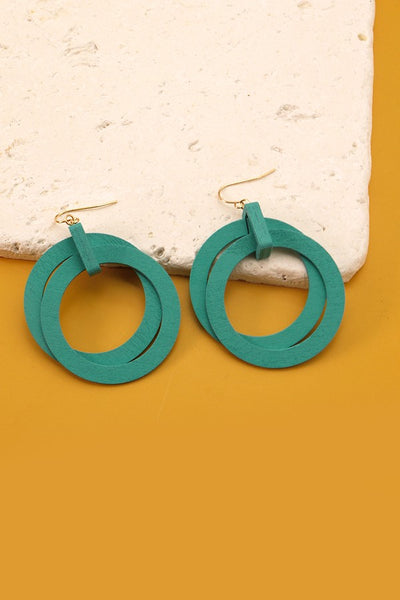 DOUBLE WOODEN HOOP EARRINGS | 31E21893