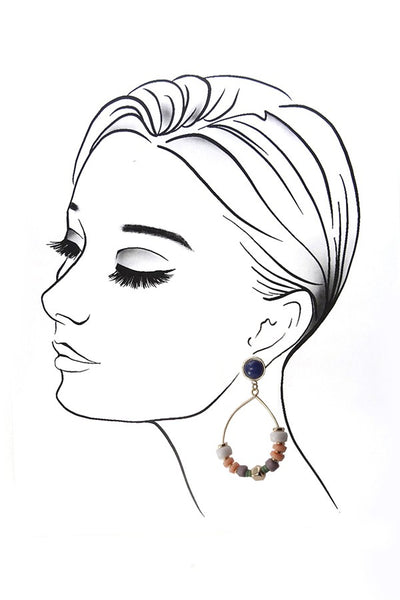 MULTI BEADED TEARDROP EARRINGS | 51E2012008