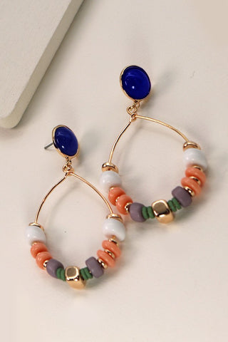 MULTI BEADED TEARDROP EARRINGS | 51E2012008