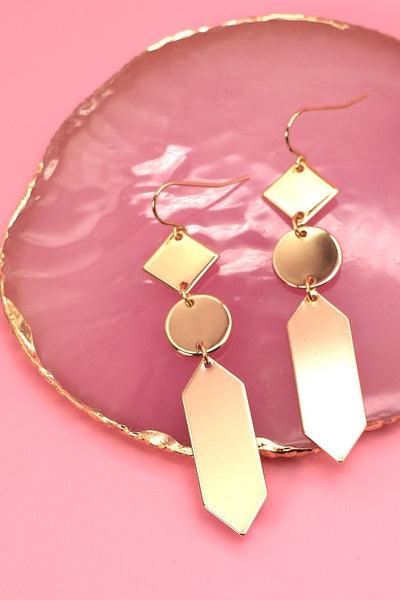 LUSTROUS GEO LINEAR DROP EARRINGS | 31E22032