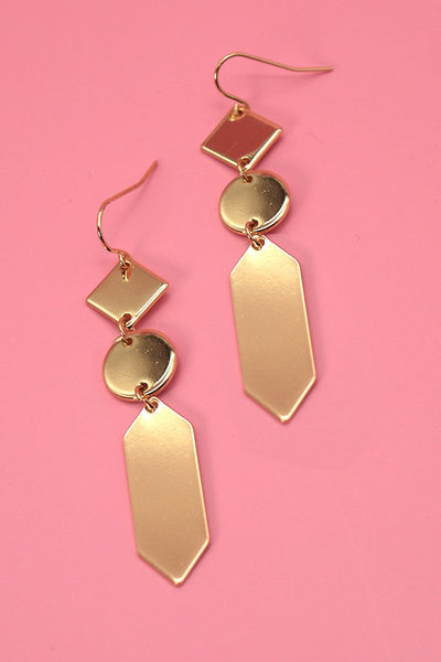 LUSTROUS GEO LINEAR DROP EARRINGS | 31E22032