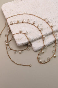 LONG FLOATING PEARL MIX NECKLACE | 25N403