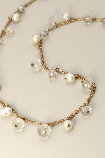 LONG FLOATING PEARL MIX NECKLACE | 25N403