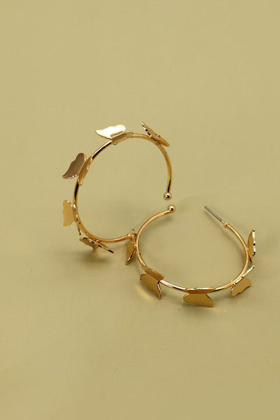 BUTTERFLY STATION HOOP EARRINGS | 31E22110