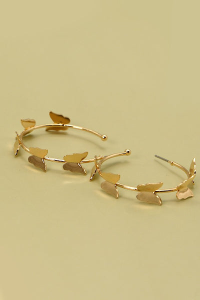 BUTTERFLY STATION HOOP EARRINGS | 31E22110