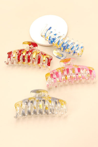 COLORFUL ACCENT OVERSIZED HAIR CLAW CLIPS | 40H431