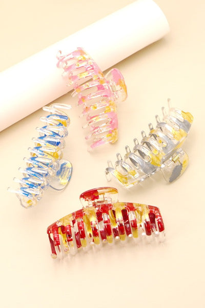 COLORFUL ACCENT OVERSIZED HAIR CLAW CLIPS | 40H431