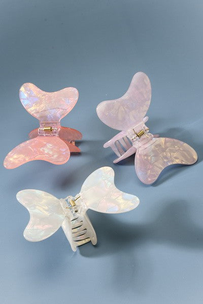 LARGE BUTTERFLY PVC HAIR CLAW CLIPS | 40H432