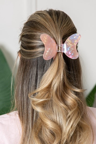 LARGE BUTTERFLY PVC HAIR CLAW CLIPS | 40H432