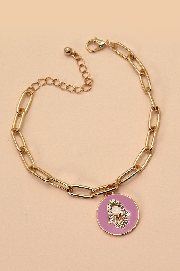 HAMSA EPOXY CHARM LINK BRACELET | 31B22060